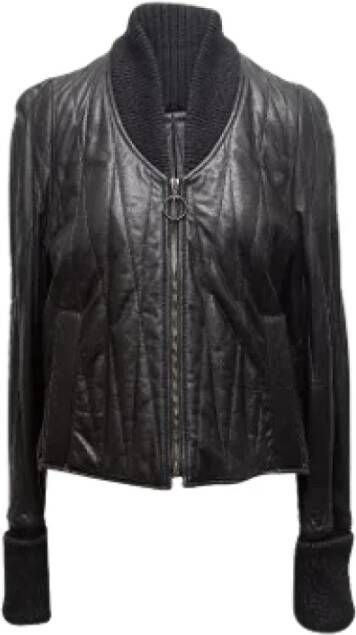 Maison Margiela Pre-owned Leather outerwear Zwart Dames
