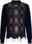 Maison Margiela Upgrade je truiencollectie met deze donkergroene walnoot en marineblauwe crewneck Blauw Heren - Thumbnail 1