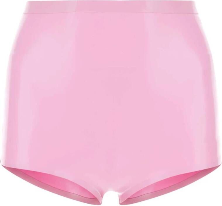 Maison Margiela Roze Latex Culotte Shorts Roze Dames
