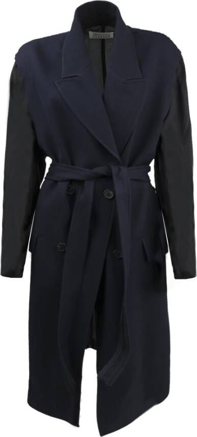 Maison Margiela Single-Breasted Coats Blauw Dames