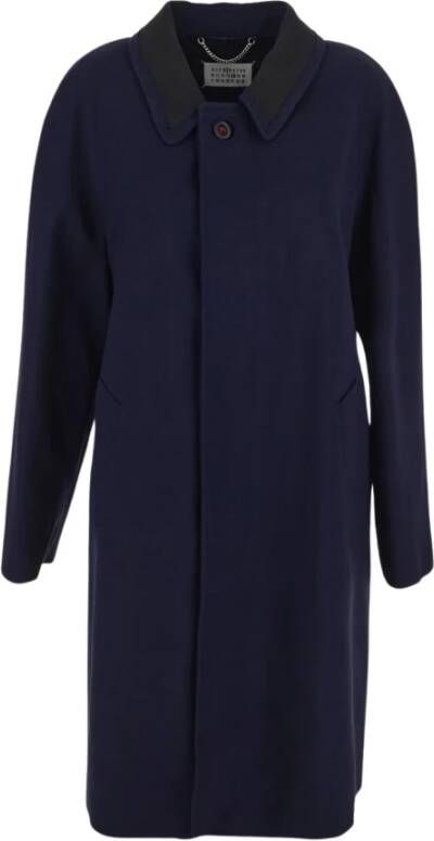 Maison Margiela Single-Breasted Coats Blauw Dames