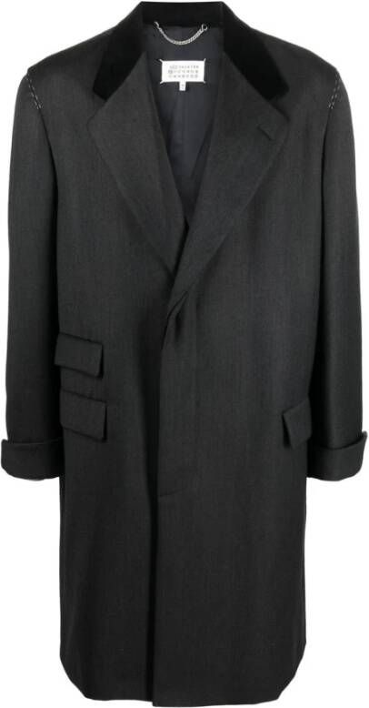 Maison Margiela Single-Breasted Coats Zwart Heren