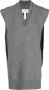 Maison Margiela Wollen V-hals vest met zijsplitten Gray Heren - Thumbnail 3