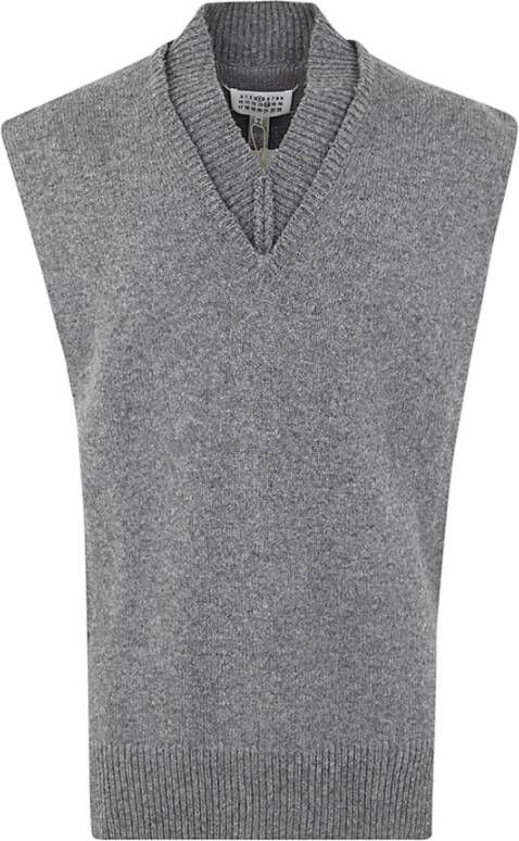Maison Margiela Sleeveless Knitwear Grijs Heren