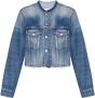 Maison Margiela Frayed Hem Denim Jacket Blue Dames - Thumbnail 1
