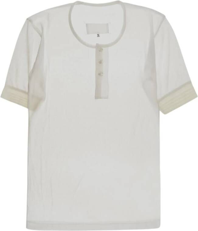 Maison Margiela Stijlvolle Buttoned T-Shirt White Heren