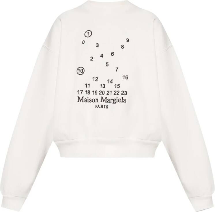 Maison Margiela Sweatshirt met logo Wit Dames