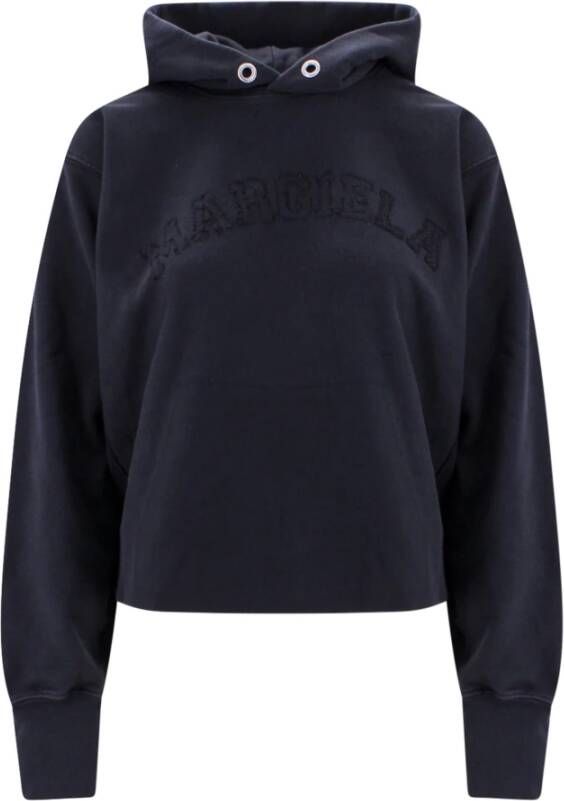 Maison Margiela Zwarte Katoenen Sweatshirt met Geborduurd Logo Black Dames