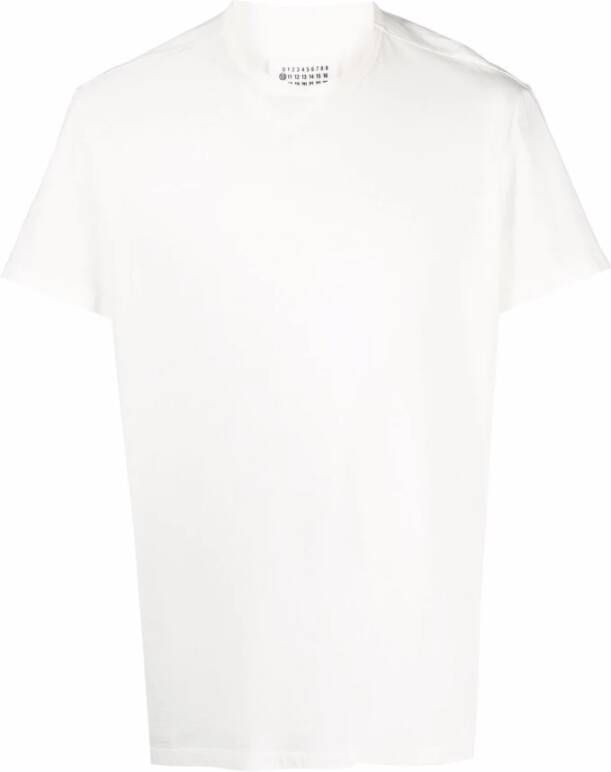 Maison Margiela Witte Katoenen T-shirt met Klassieke Crew Neck Wit Heren