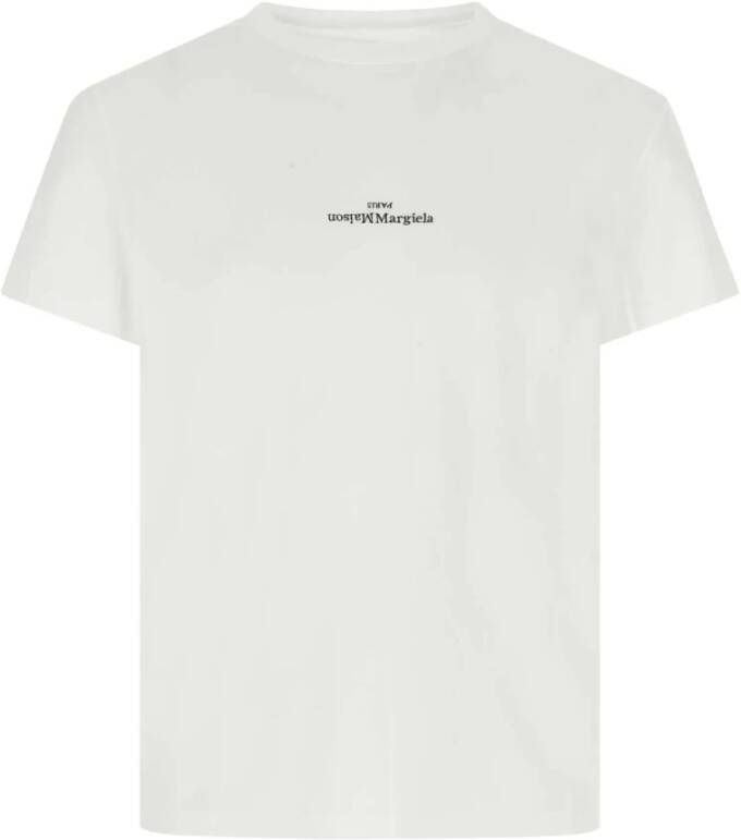 Maison Margiela Wit katoenen T-shirt White Heren