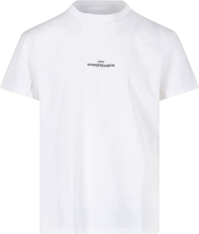 Maison Margiela Wit katoenen T-shirt White Heren