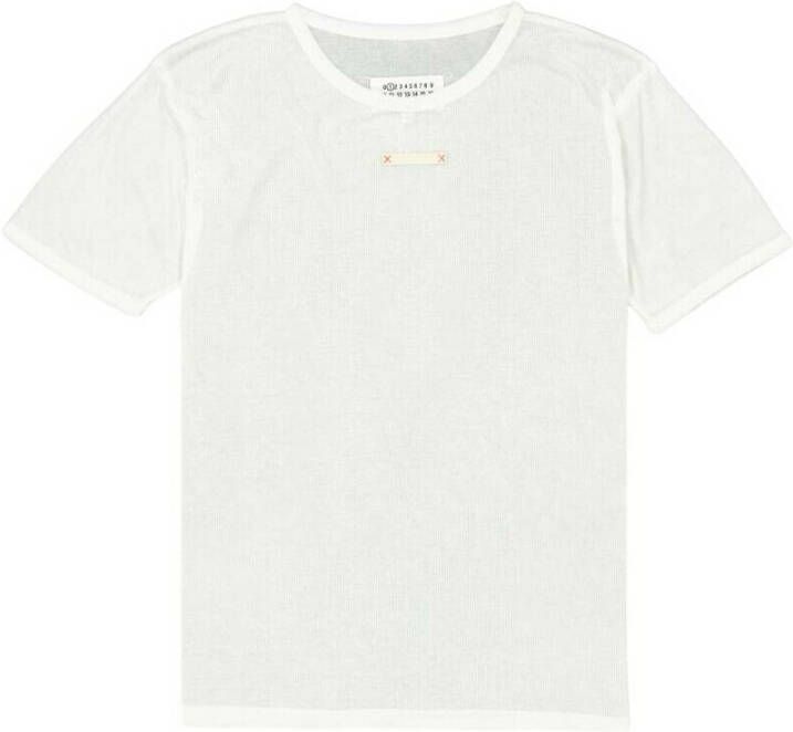 Maison Margiela Geribbelde zijden T-shirt White