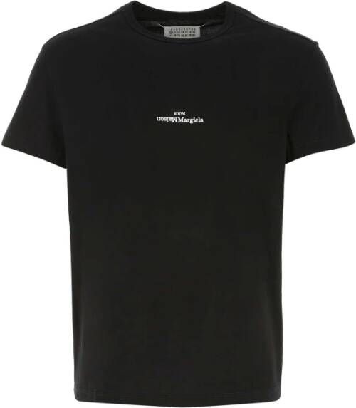 Maison Margiela Zwarte katoenen T-shirt Black Heren