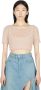 MM6 Maison Margiela Fluffy Top (Reversible) Beige Dames - Thumbnail 1