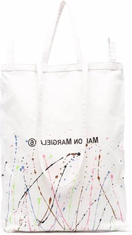 Maison Margiela Crossbody bags Mm6 Oversize Logo Tote Bag in wit