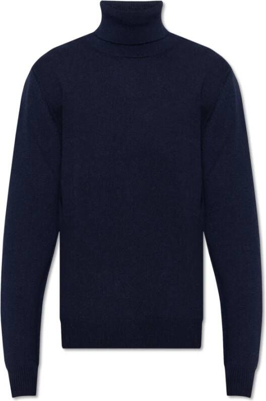 Maison Margiela Luxe Cashmere Coltrui Sweater Blauw Heren