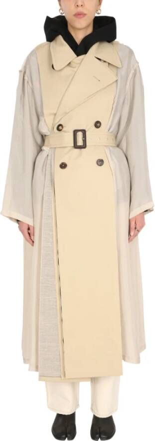 Maison Margiela Twee-materiële loopgraaf Beige Dames