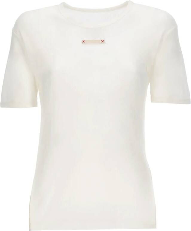 Maison Margiela Upgrade je garderobe met katoenen en zijden T-shirt White Dames