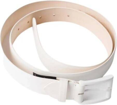 Maison Margiela White leather belt with buckle Wit Dames