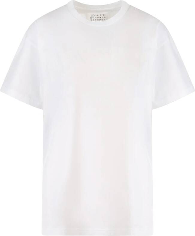 Maison Margiela Wit Katoenen T-Shirt met Iconische Stiksels Wit Dames