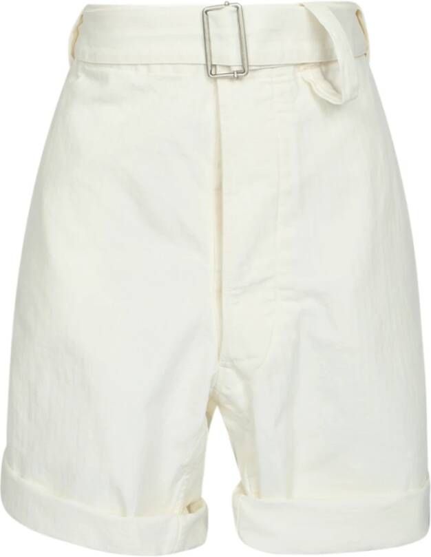 Maison Margiela Witte Chino Shorts met Riem in de Taille White Dames