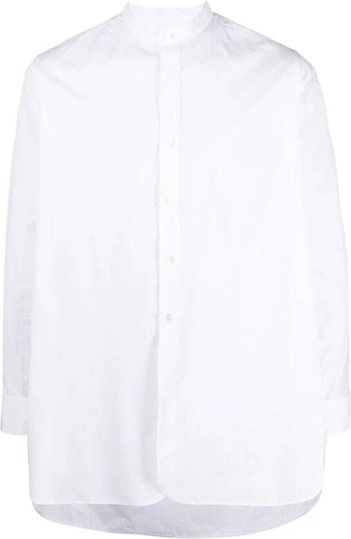 Maison Margiela Witte Katoenen Overhemd met Opstaande Kraag Wit Heren
