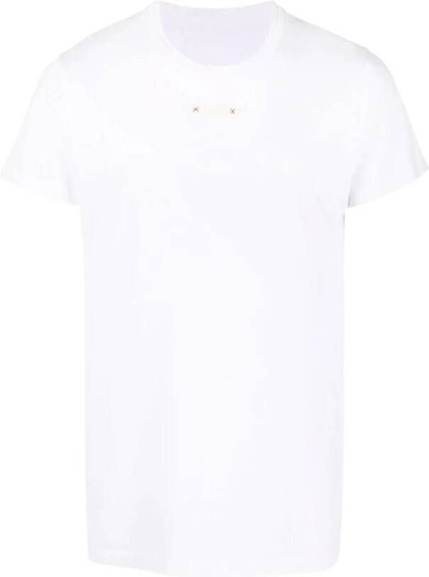 Maison Margiela Witte Katoenen T-shirt met Ronde Hals en Korte Mouwen Wit Heren
