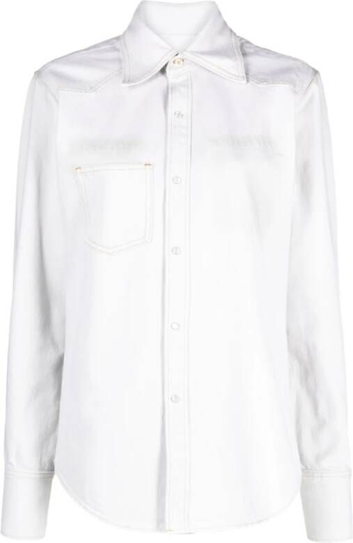 Maison Margiela Witte Selvedge Denim Overhemd White Heren