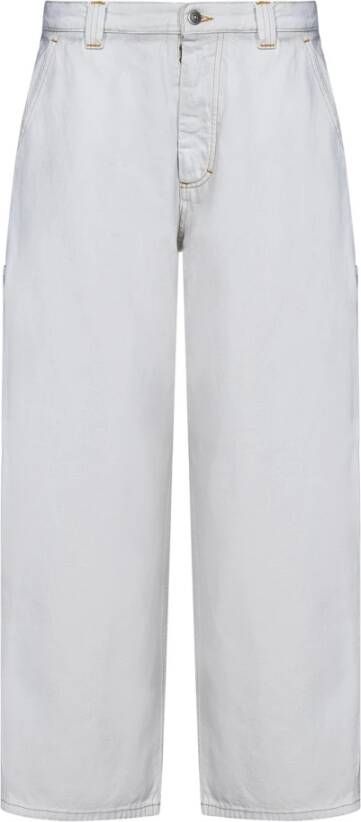 Maison Margiela Witte Wide Leg Utility Jeans White Dames