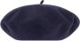 Maison Margiela Navy blauwe wollen baret met geborduurd logo Blauw Dames - Thumbnail 1