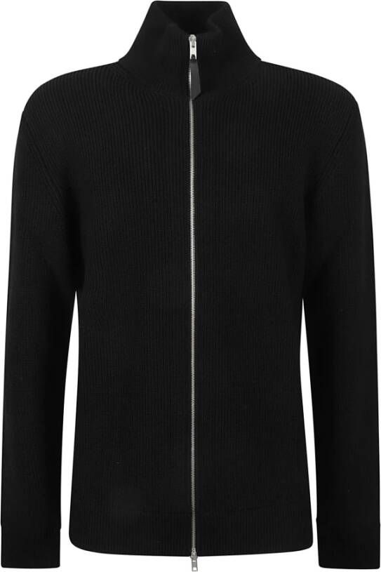 Maison Margiela Zip-through Pullover: Stijlvolle Sweatshirt voor Moderne Mannen Black Heren