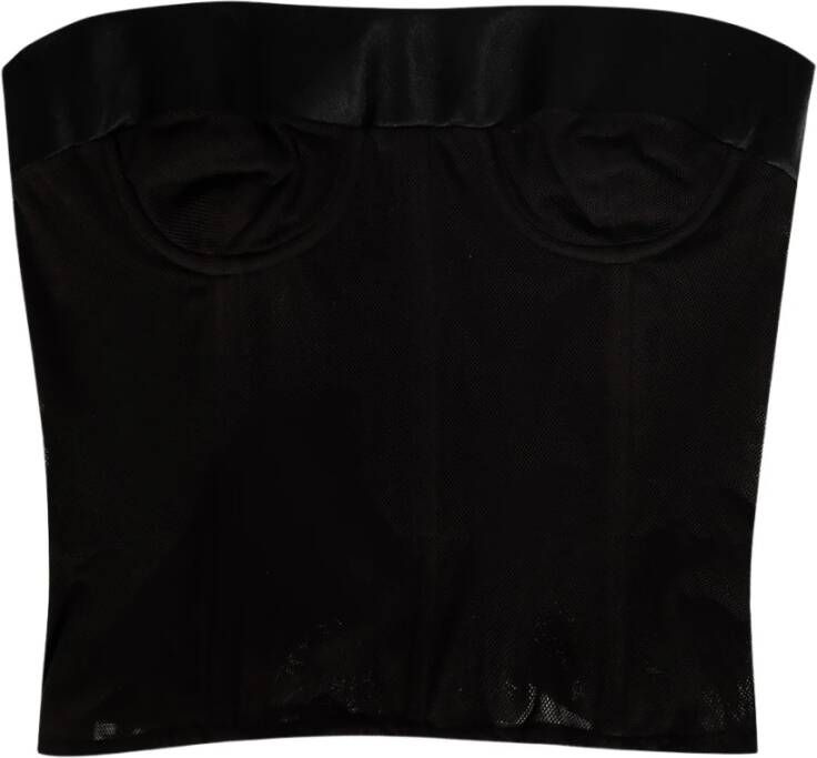 Maison Margiela Zwart katoenen mesh onderborst corset Zwart Dames