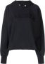 Maison Margiela Zwarte Katoenen Sweatshirt met Geborduurd Logo Zwart Dames - Thumbnail 1