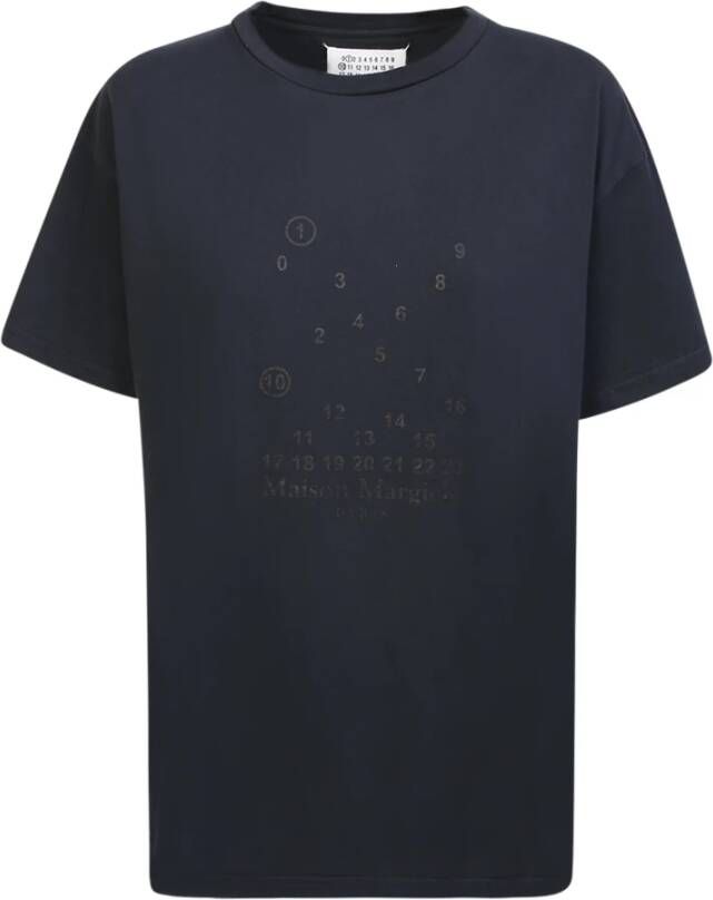 Maison Margiela Zwarte katoenen T-shirt met Four Stitches-logo Zwart Dames