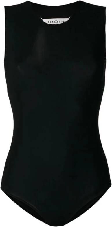 Maison Margiela Zwarte Mouwloze Gebreide Bodysuit Zwart Dames