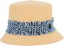 Maison Michel Blauwe Brisa Tweed Hoed met Monogram Beige Dames - Thumbnail 1