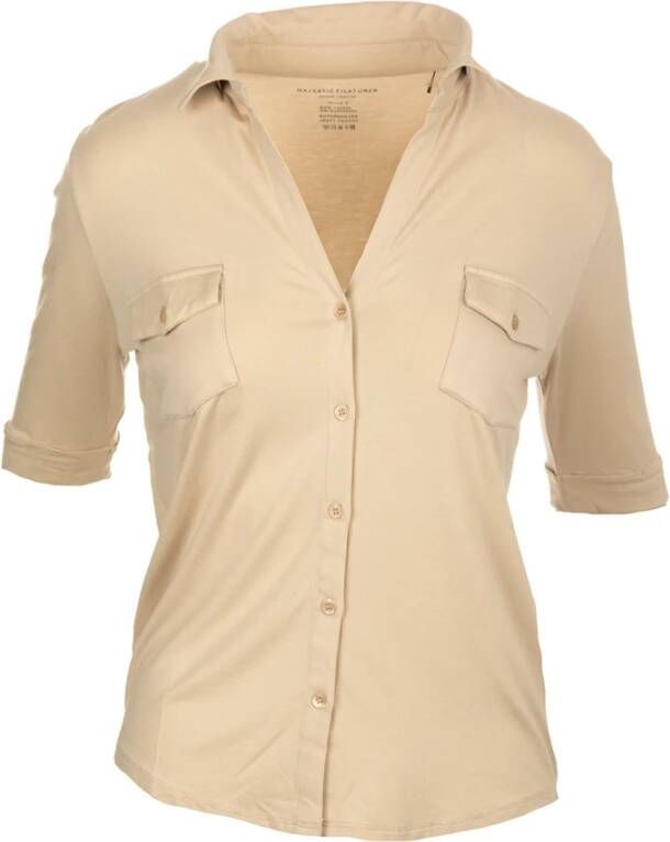 Majestic filatures Elegante Shirt voor Moderne Vrouwen Beige Dames