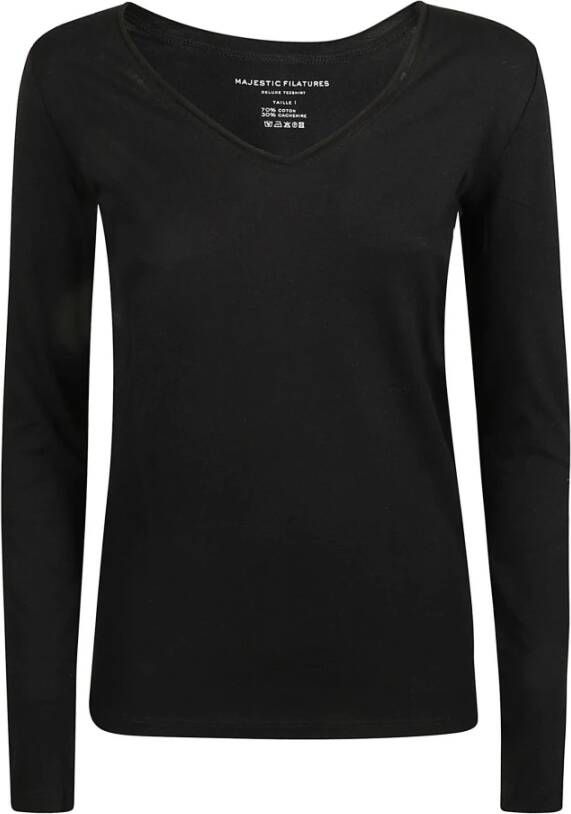 Majestic filatures Tops met lange mouwen Zwart Dames