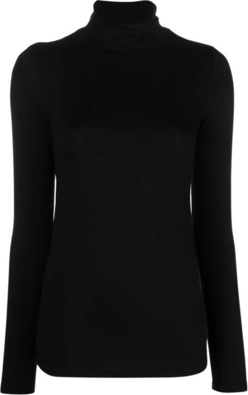 Majestic filatures Zwarte Coltrui Trui Black Dames