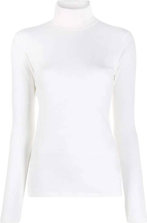 Majestic filatures Witte Kasjmiermix Gebreide Coltrui Trui Wit Dames