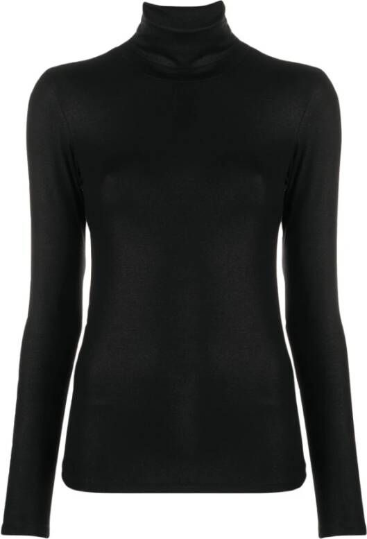 Majestic filatures Zwarte T-shirts & Polos Aw24 Black Dames