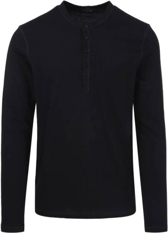 Majestic filatures Zwarte Tunesische Longsleeve T-Shirt Zwart Heren