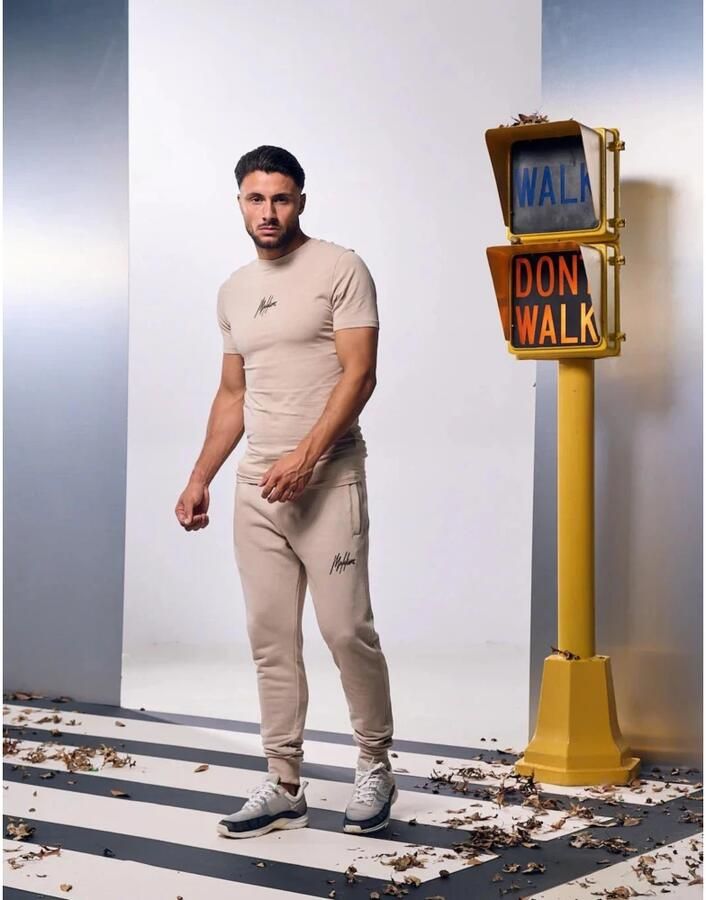 Malelions Beige Joggingbroek Mm1-Aw24-11 Herenlions Beige Heren