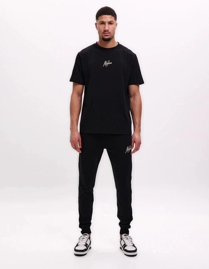 Malelions Gestreept signature T-shirt Herenlions Black Heren