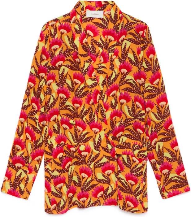 Maliparmi Gedrukte Viscose Jas Multicolor Dames