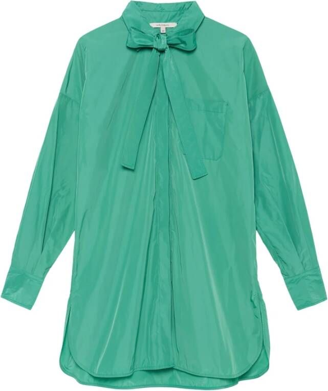 Maliparmi Oversize Taffeta Shirt met Strik Green Dames