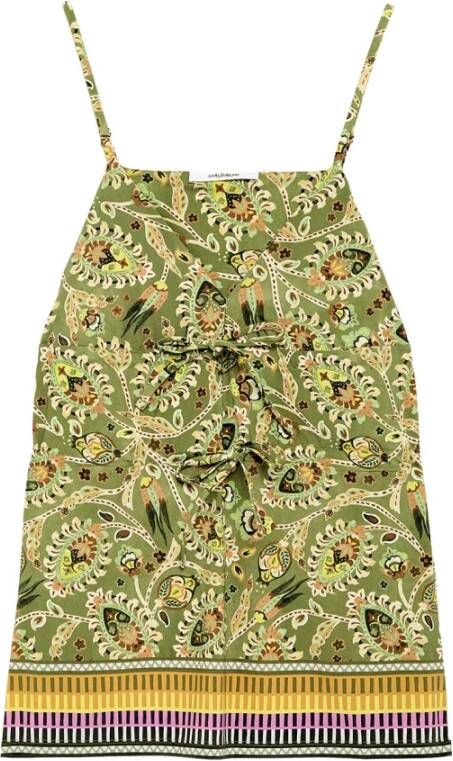 Maliparmi Botanica Mouwloze Top Groen Dames