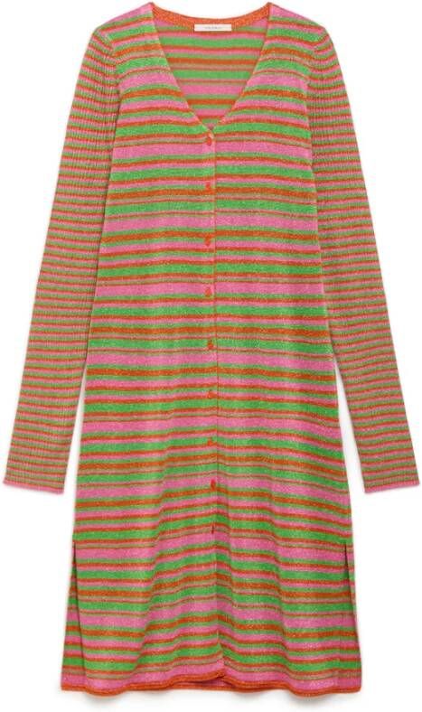 Maliparmi Gestreepte Lurex V-hals Vest Multicolor Dames