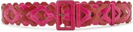 Maliparmi Geometrisch Geweven Leren Hoge Riem Pink Dames