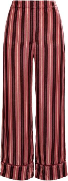 Maliparmi Gedrukte Fluweelbroek met Volant Roze Dames